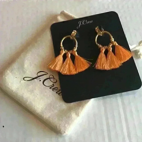 J Crew new Pave Rusted Tassel Earrings - Picture 8 of 8